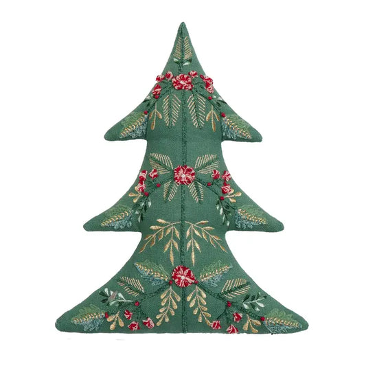 Tree Shaped Embroidered Pillow