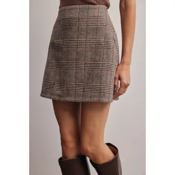 Plaid Tailored Mini Skirt
