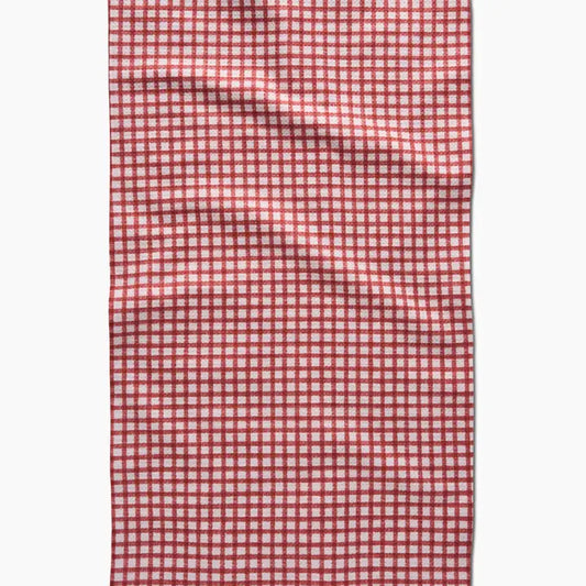 Fireside Plaid Red Geometry Towel