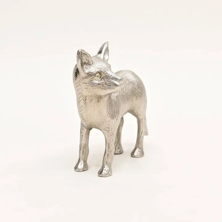 14" Nickel Finish Fox Figure