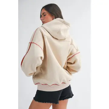 Contrast Stitch Oversized Hoodie