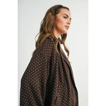 Polka Dot Zip-Up Anorak Jacket