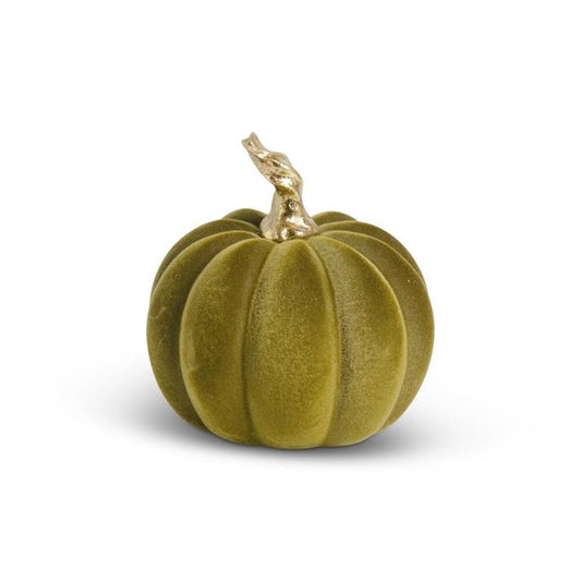 3.5" Green Velvet Pumpkin