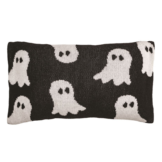 Ghost Knit Halloween Pillow