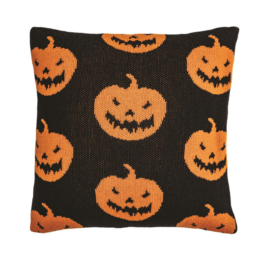 Pumpkin Knit Halloween Pillow