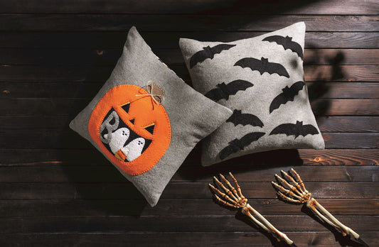 Pumpkin Wool Halloween Pillow