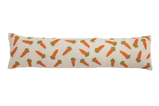 Carrot Embroidery Long Pillow