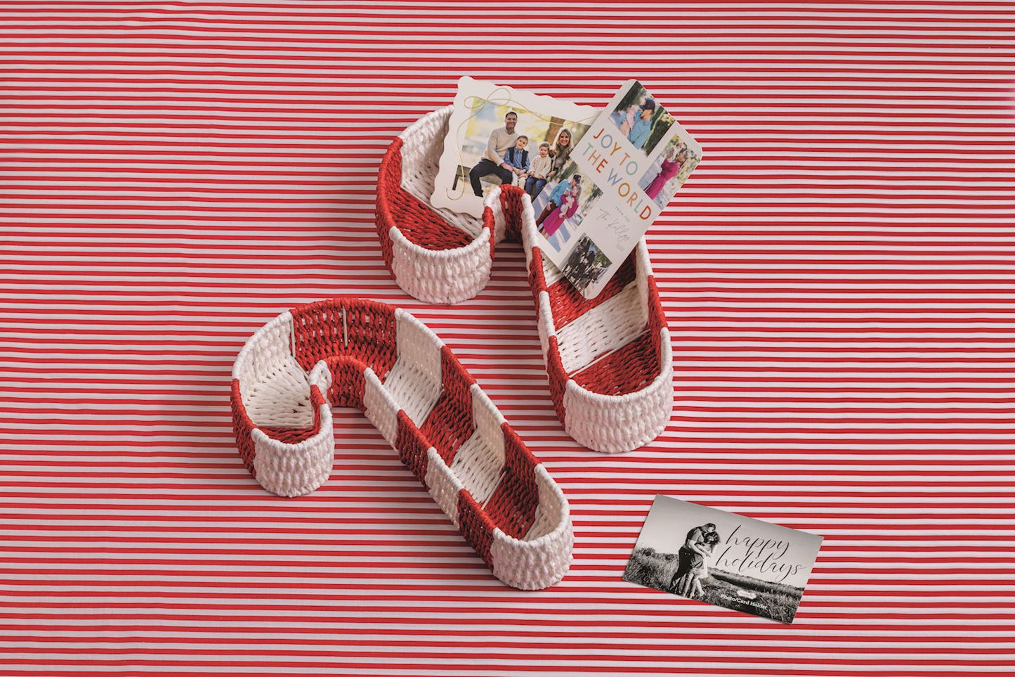 Candy Cane Woven Basket