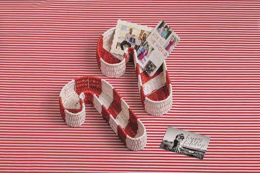Candy Cane Woven Basket