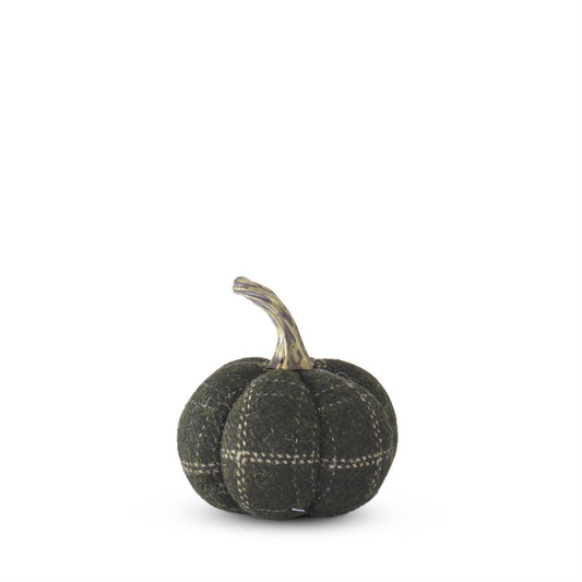 4.5" Green Plaid Pumpkin