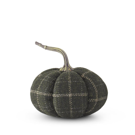 6.5" Green Plaid Pumpkin