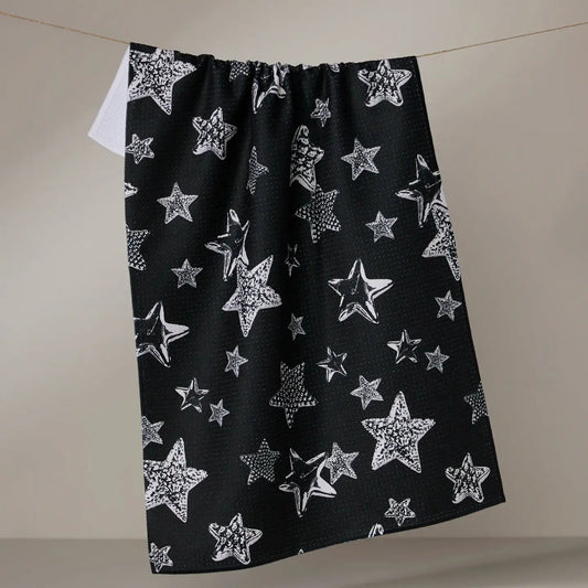 Sparkling Night Geometry Tea Towel