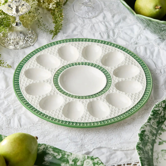 Le Jardin Embossed Rattan Egg Plate