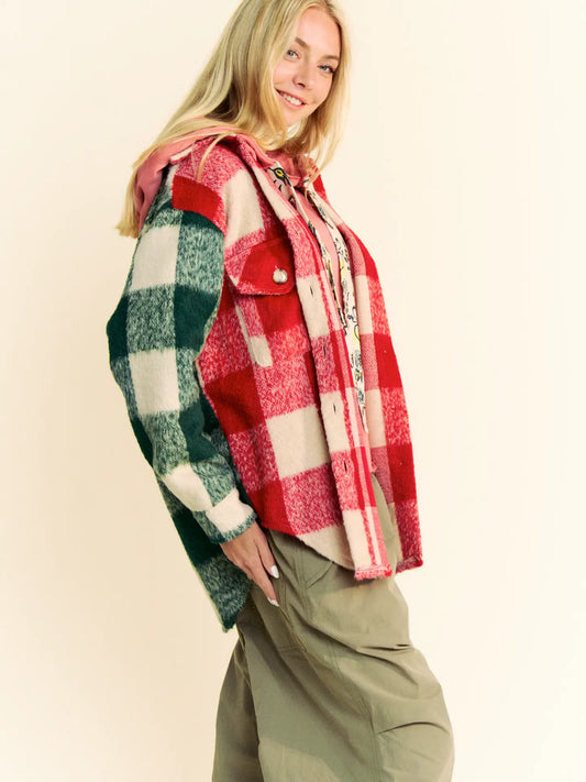 Multi Plaid Pocket Shirt Shacket