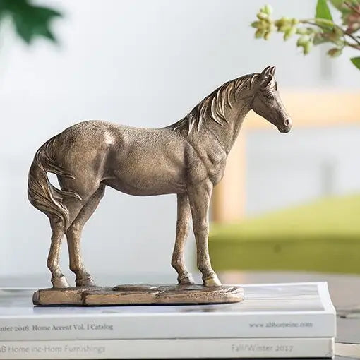 8.5x2.5x7" Rustic Polyresin Standing Horse Statue