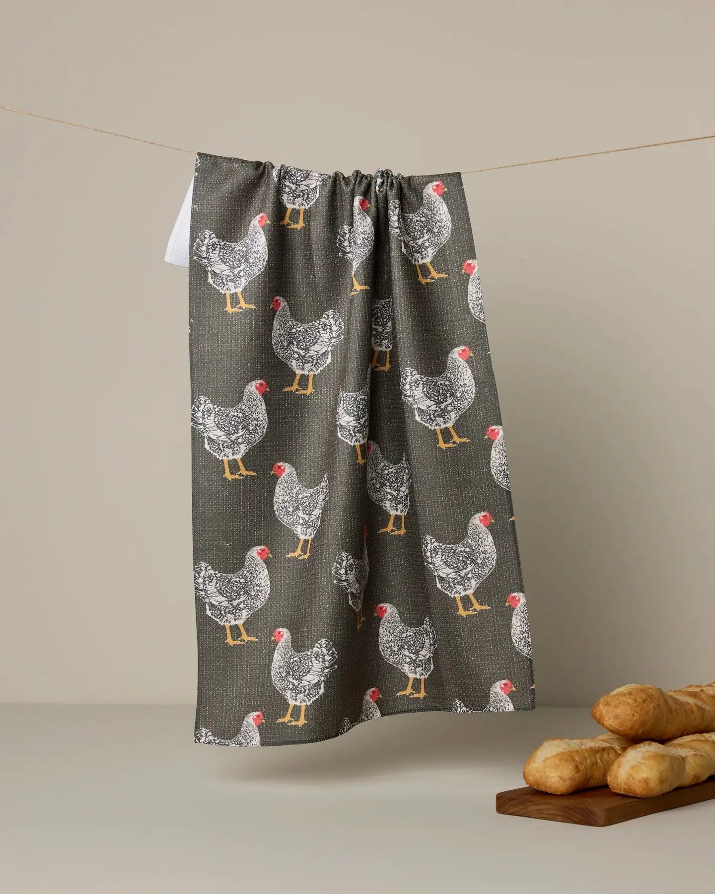 Hen House Geometry Tea Towel