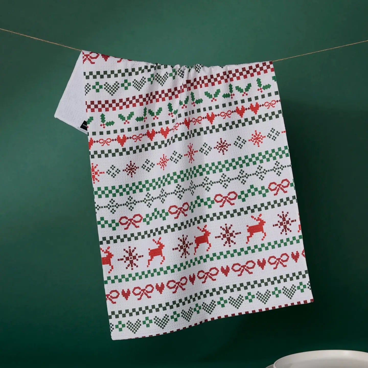 Ugly Sweater Day Geometry Tea Towel
