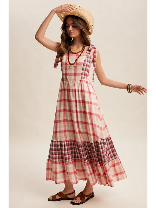 Gingham Tiered Maxi Dress