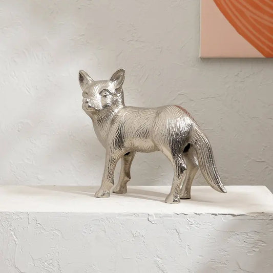 14" Nickel Finish Fox Figure