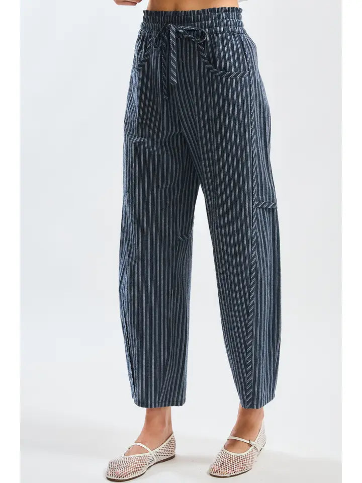 Pinstripe Drawstring Pants