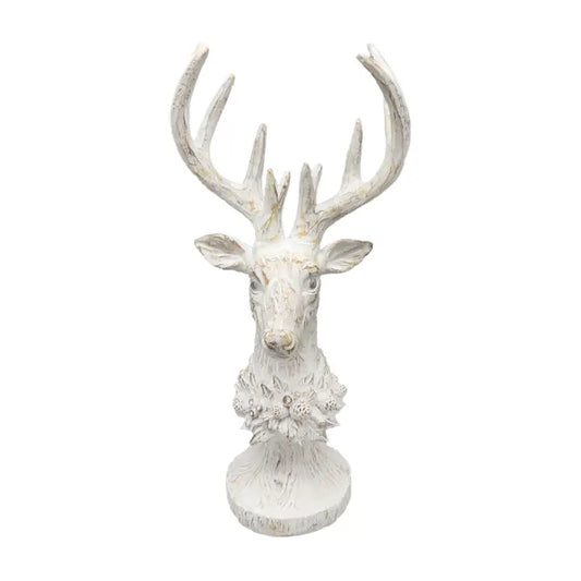 Whitewashed Deer Head Stand