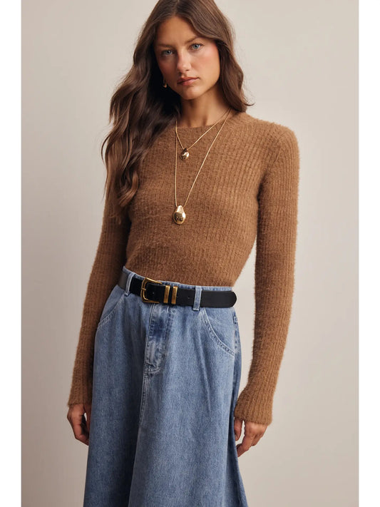 Brushed Rib Knit Sweater