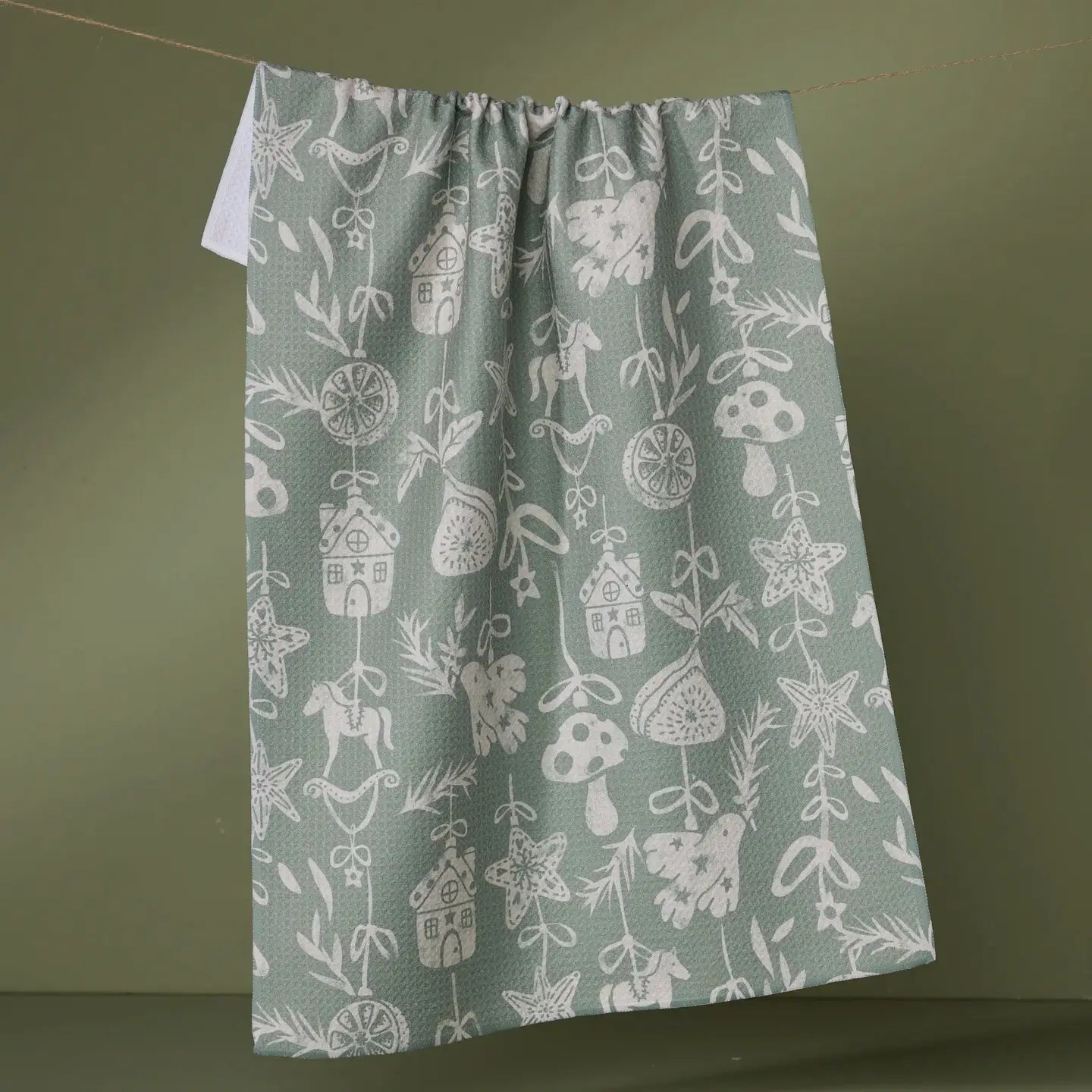 Cozy Ornaments Geometry Tea Towel