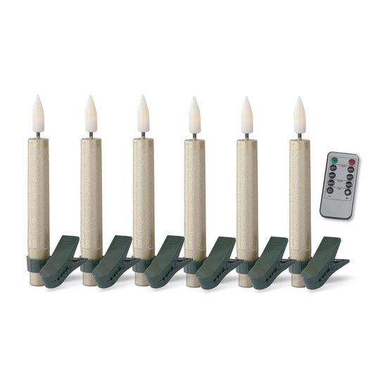 Gold Glittered LED Clip Candle