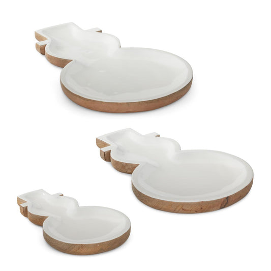 Snowman Tray with White Enamel