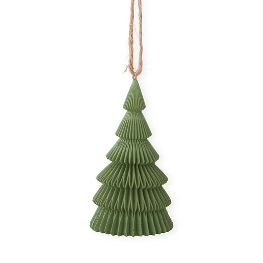 4.5" Green Resin Accordion Tree Ornament