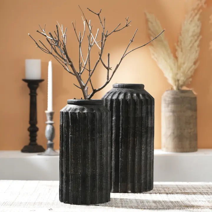 Dark Wood Vase