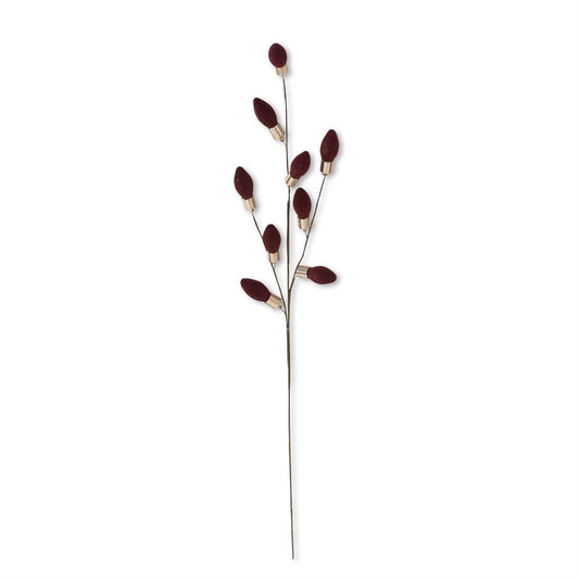 24 Inch Red Flocked Christmas Bulb Pick
