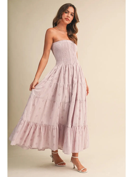 Pleated Layered Midi Dress