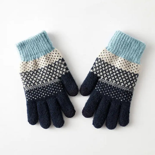 Touchscreen Jacquard Knit Gloves