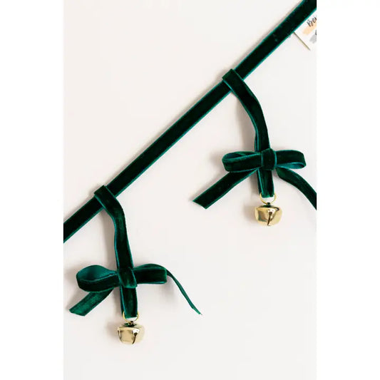 Christmas Velvet Ribbon Garland with Bells