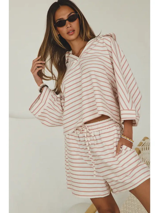 Pink Stripe Two Piece Set