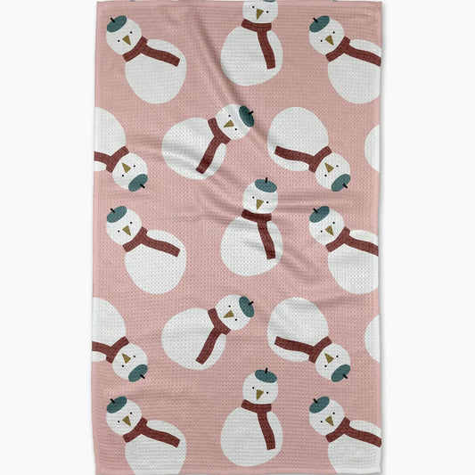 Snowman Geometry Tea Towel