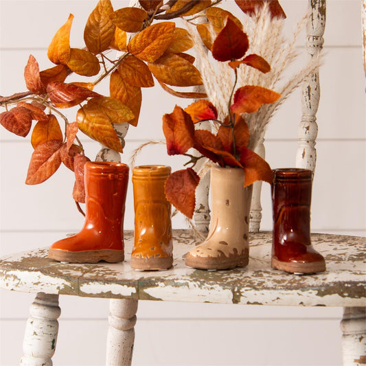 Mini Ceramic Boot Vase Earthy Tone