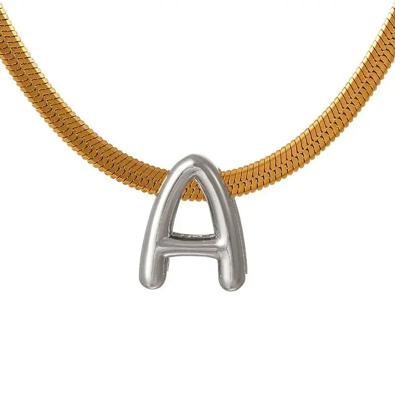 Snake Chain Initial Necklace