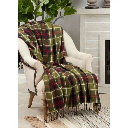Green Plaid Throw