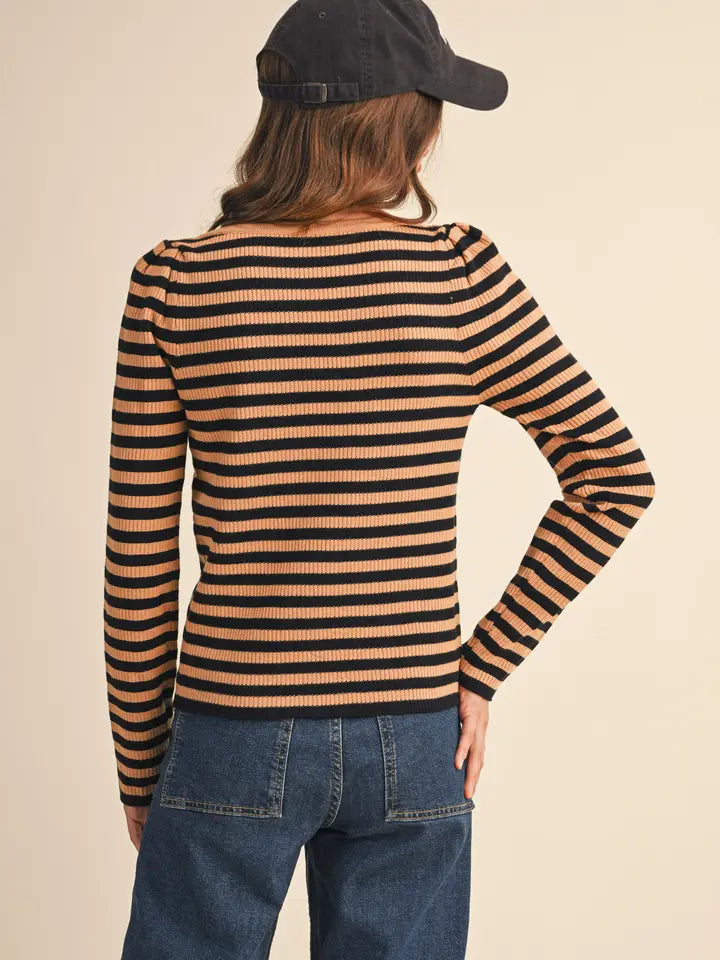 Striped Boat Neck Sweater