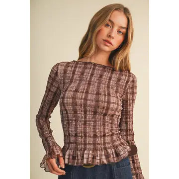 Sheer Plaid Pullover