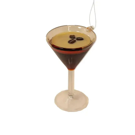 4" Glass Espresso Martini Ornament