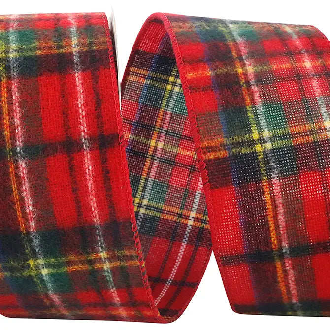 Flannel Brodick Plaid Wired Edge Ribbon