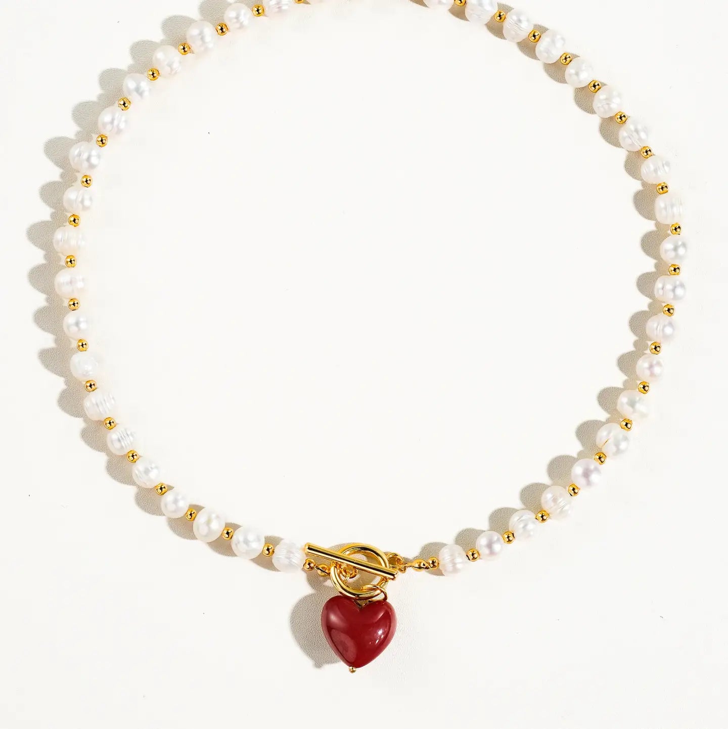 Wren Vintage Natural Pearl Heart Necklace