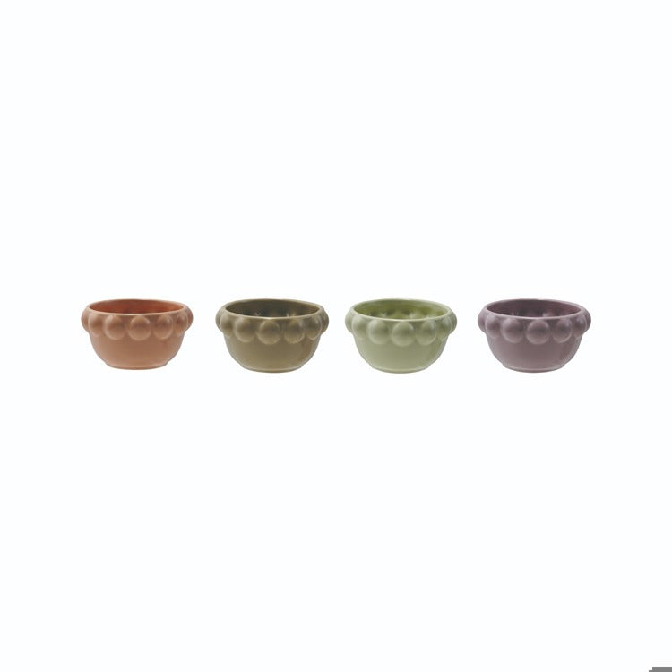 4" Stoneware Bowl w/Ball Trim