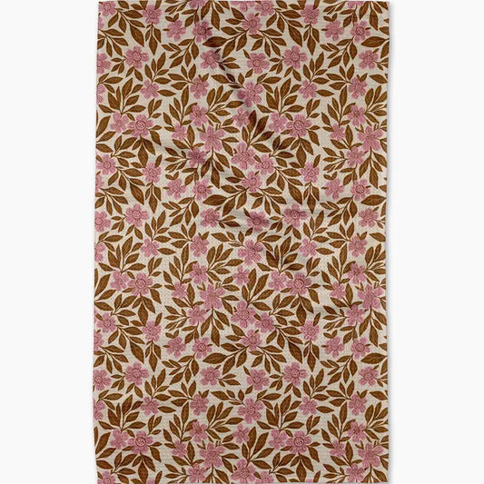 Floral Meadow Geometry Tea Towel