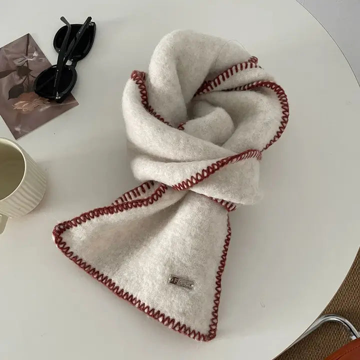 Chic Colorblock Trim Scarf