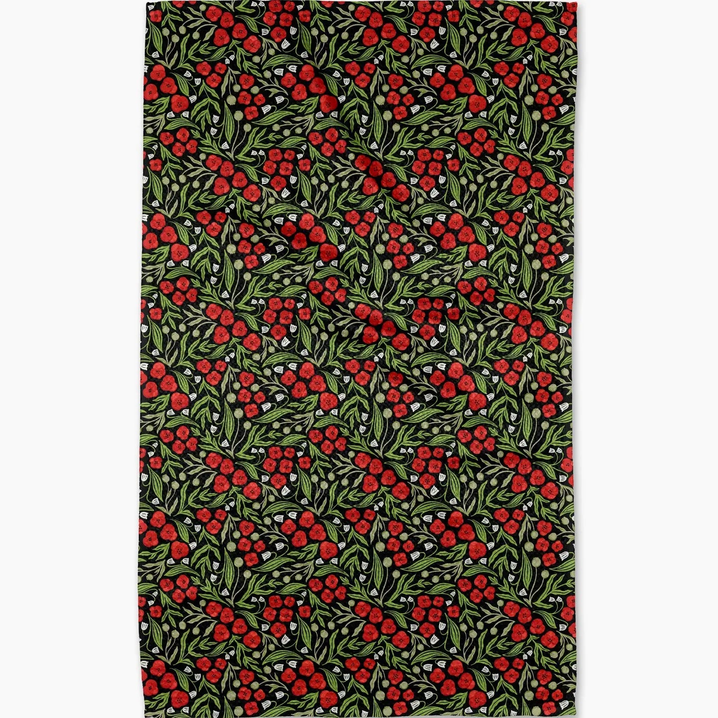 Flowing Poppies Geometry Tea Towel