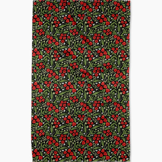 Flowing Poppies Geometry Tea Towel